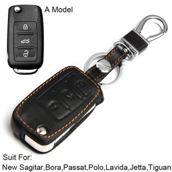 Anahtarlar İçin Anahtarlık İçin Vw Passat, Vw Tiguan Polo Deri Araba Anahtarı Durumunda Golf 7 ¤ Jetta Santana Touareg Anahtarlar, Cüzdan Sahibi