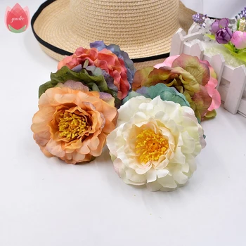 El Yapımı Çelenk Şapka Defteri, Düğün İçin 2 adet Büyük 9cm İpek Yapay Şakayık Çiçek Baş Ev Dekorasyon DİY Çiçek