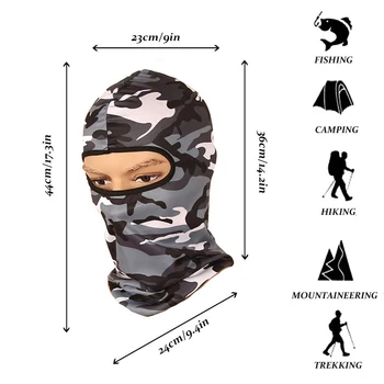 İçin 1 adet Kamuflaj Ninja Balaclava Hood Askeri Kamuflaj Balaclava Balaclava Taktik Kayak Maskesi Motosiklet Yüz Maskesi Açık